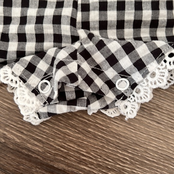 NEW Jessica Simpson Toddler Girls Black & White Gingham Plaid Romper - Size 18M - Picture 6 of 12